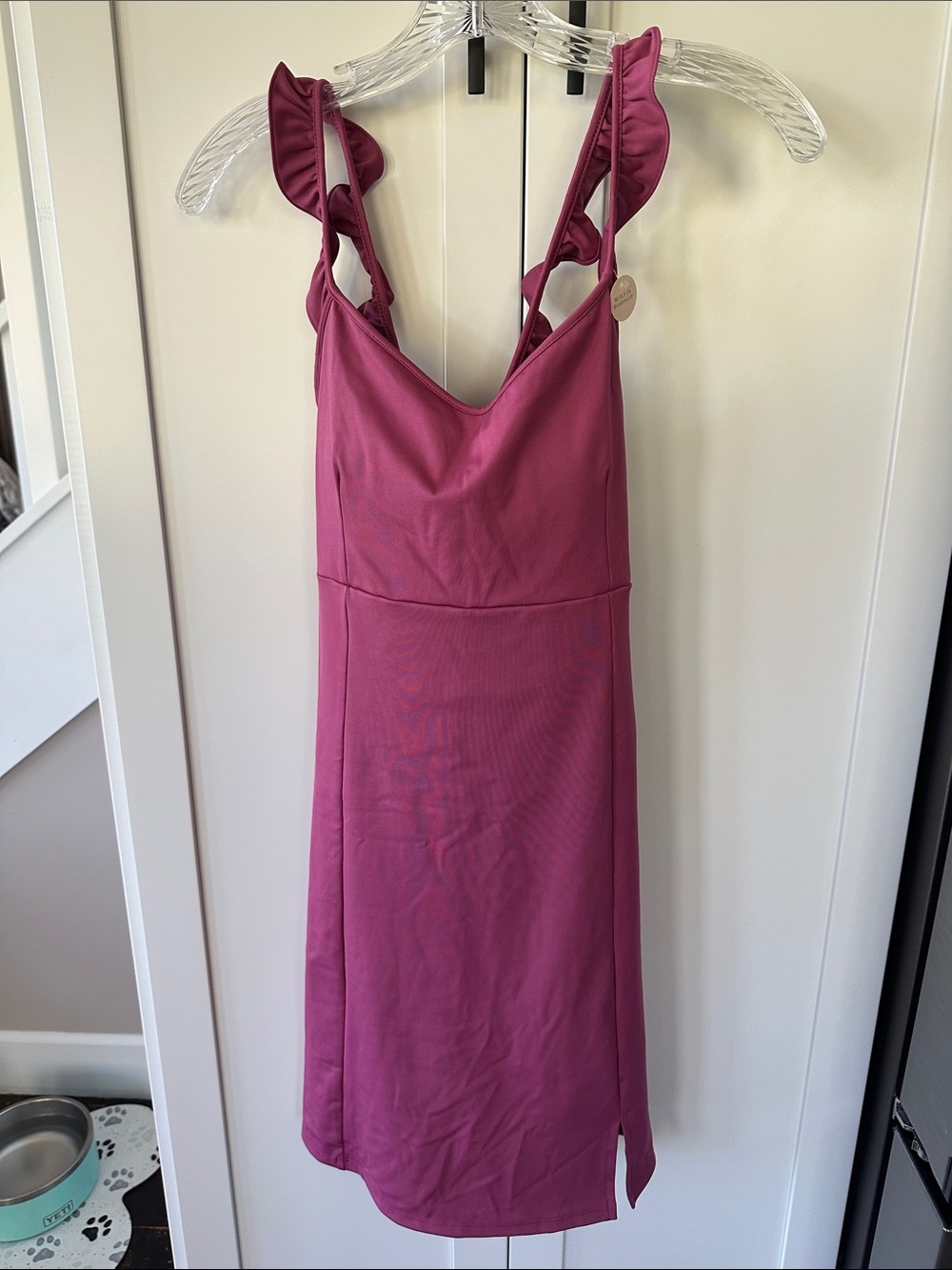 Sincerely Jules Mauve/Purple Ruffled Strap Midi golf/tennis Dress